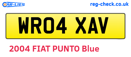 WR04XAV are the vehicle registration plates.