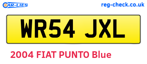 WR54JXL are the vehicle registration plates.