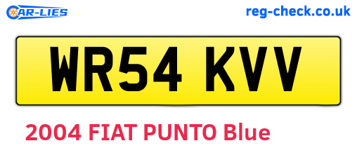 WR54KVV are the vehicle registration plates.