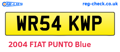 WR54KWP are the vehicle registration plates.