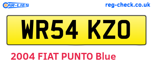 WR54KZO are the vehicle registration plates.