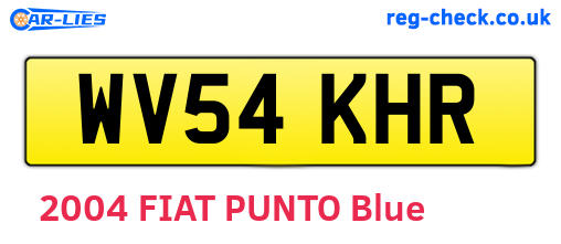 WV54KHR are the vehicle registration plates.