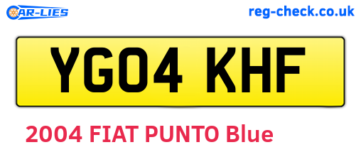YG04KHF are the vehicle registration plates.