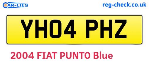 YH04PHZ are the vehicle registration plates.