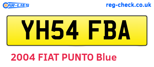 YH54FBA are the vehicle registration plates.