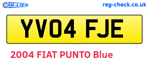 YV04FJE are the vehicle registration plates.