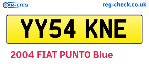 YY54KNE are the vehicle registration plates.