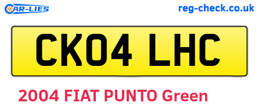 CK04LHC are the vehicle registration plates.