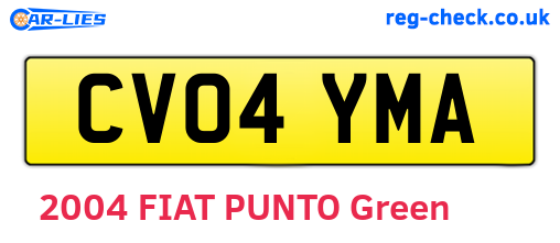 CV04YMA are the vehicle registration plates.