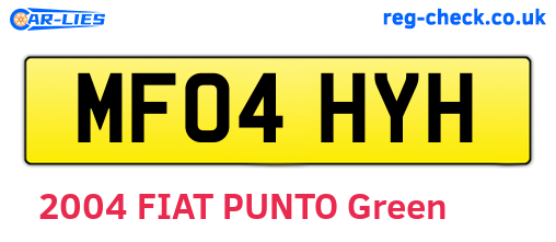 MF04HYH are the vehicle registration plates.