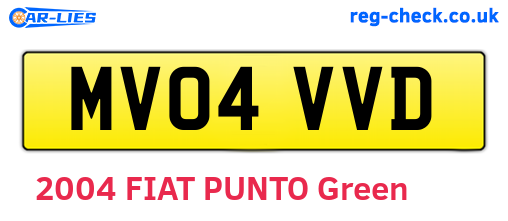 MV04VVD are the vehicle registration plates.