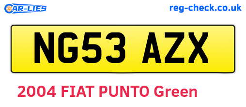 NG53AZX are the vehicle registration plates.