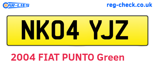 NK04YJZ are the vehicle registration plates.