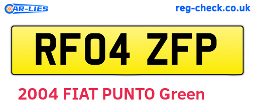 RF04ZFP are the vehicle registration plates.