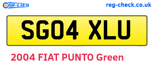 SG04XLU are the vehicle registration plates.