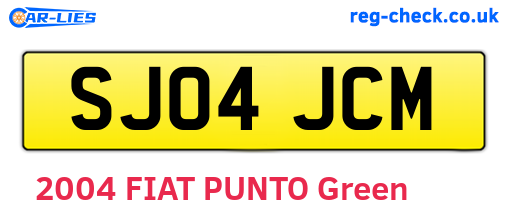 SJ04JCM are the vehicle registration plates.