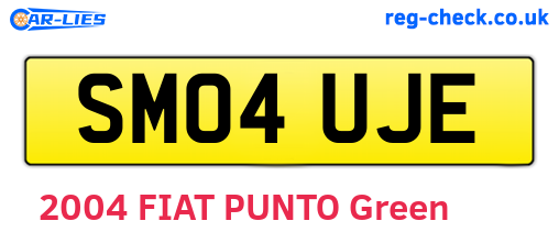 SM04UJE are the vehicle registration plates.
