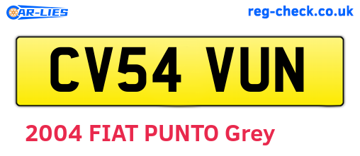 CV54VUN are the vehicle registration plates.
