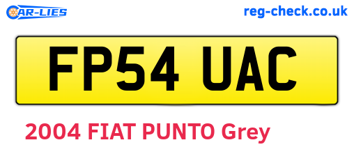 FP54UAC are the vehicle registration plates.