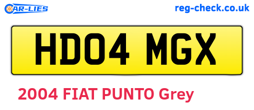 HD04MGX are the vehicle registration plates.