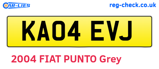 KA04EVJ are the vehicle registration plates.