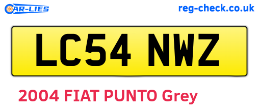 LC54NWZ are the vehicle registration plates.