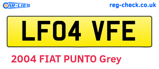 LF04VFE are the vehicle registration plates.