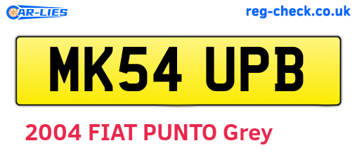MK54UPB are the vehicle registration plates.