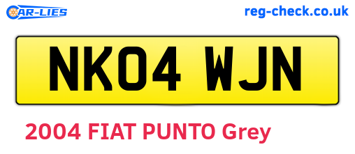 NK04WJN are the vehicle registration plates.