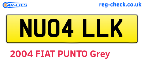 NU04LLK are the vehicle registration plates.