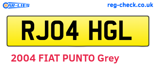 RJ04HGL are the vehicle registration plates.