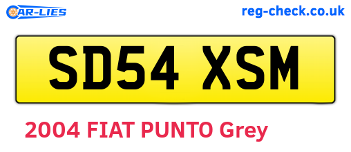 SD54XSM are the vehicle registration plates.