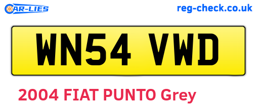 WN54VWD are the vehicle registration plates.