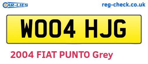 WO04HJG are the vehicle registration plates.