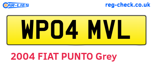 WP04MVL are the vehicle registration plates.