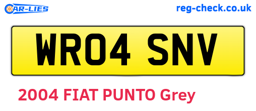 WR04SNV are the vehicle registration plates.