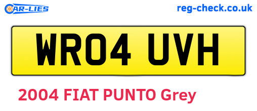 WR04UVH are the vehicle registration plates.
