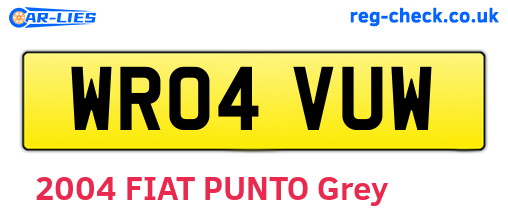 WR04VUW are the vehicle registration plates.
