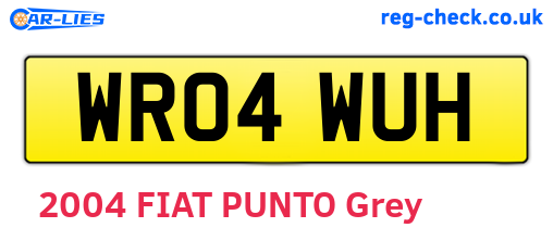 WR04WUH are the vehicle registration plates.