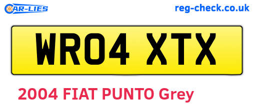 WR04XTX are the vehicle registration plates.