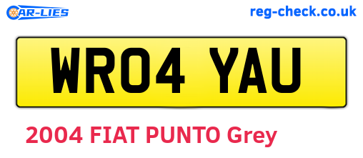 WR04YAU are the vehicle registration plates.