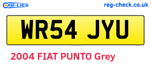 WR54JYU are the vehicle registration plates.