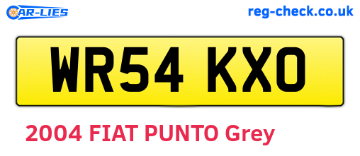WR54KXO are the vehicle registration plates.