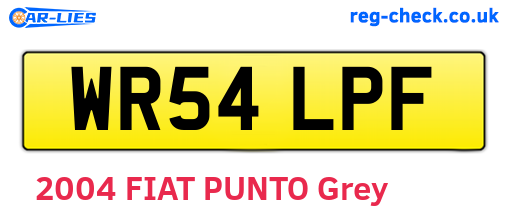 WR54LPF are the vehicle registration plates.