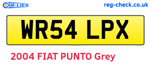 WR54LPX are the vehicle registration plates.