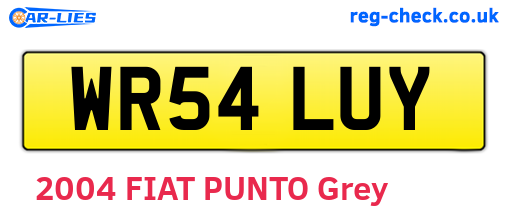 WR54LUY are the vehicle registration plates.