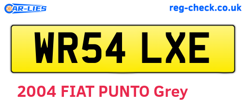 WR54LXE are the vehicle registration plates.