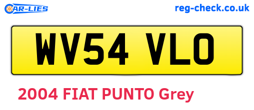 WV54VLO are the vehicle registration plates.