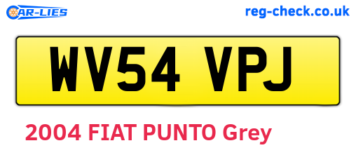 WV54VPJ are the vehicle registration plates.