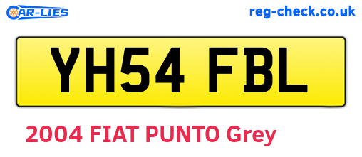 YH54FBL are the vehicle registration plates.